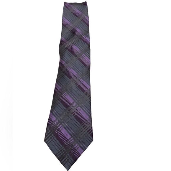 Calvin Klein Other - Calvin Klein mens wearhouse purple gray lavender 100%silk X long length 31 inch